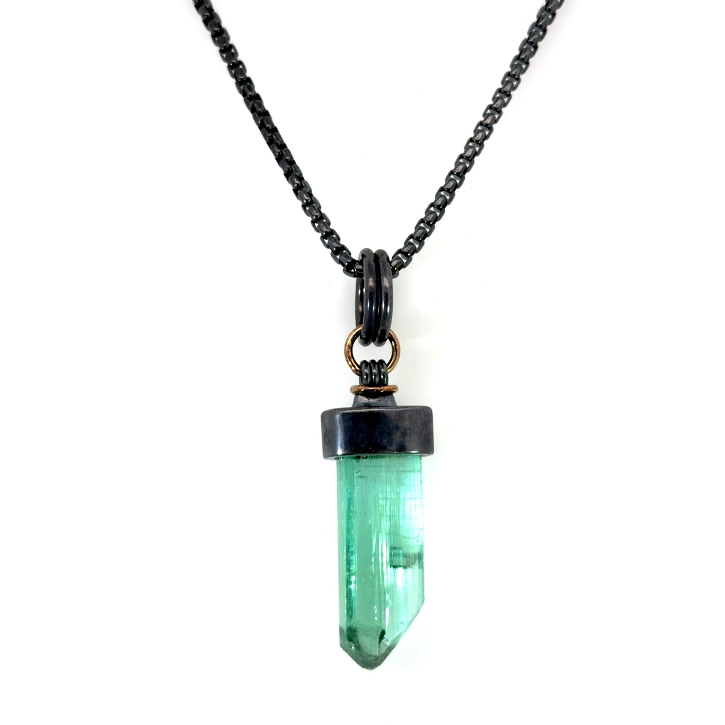 Green Tourmaline Crystal Pendant