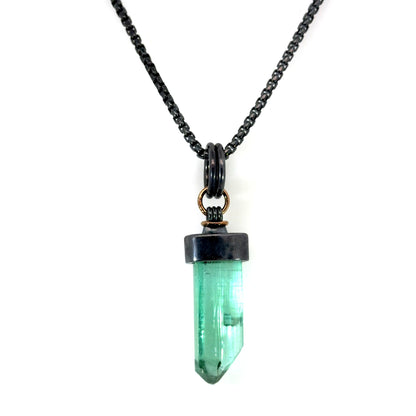Green Tourmaline Crystal Pendant
