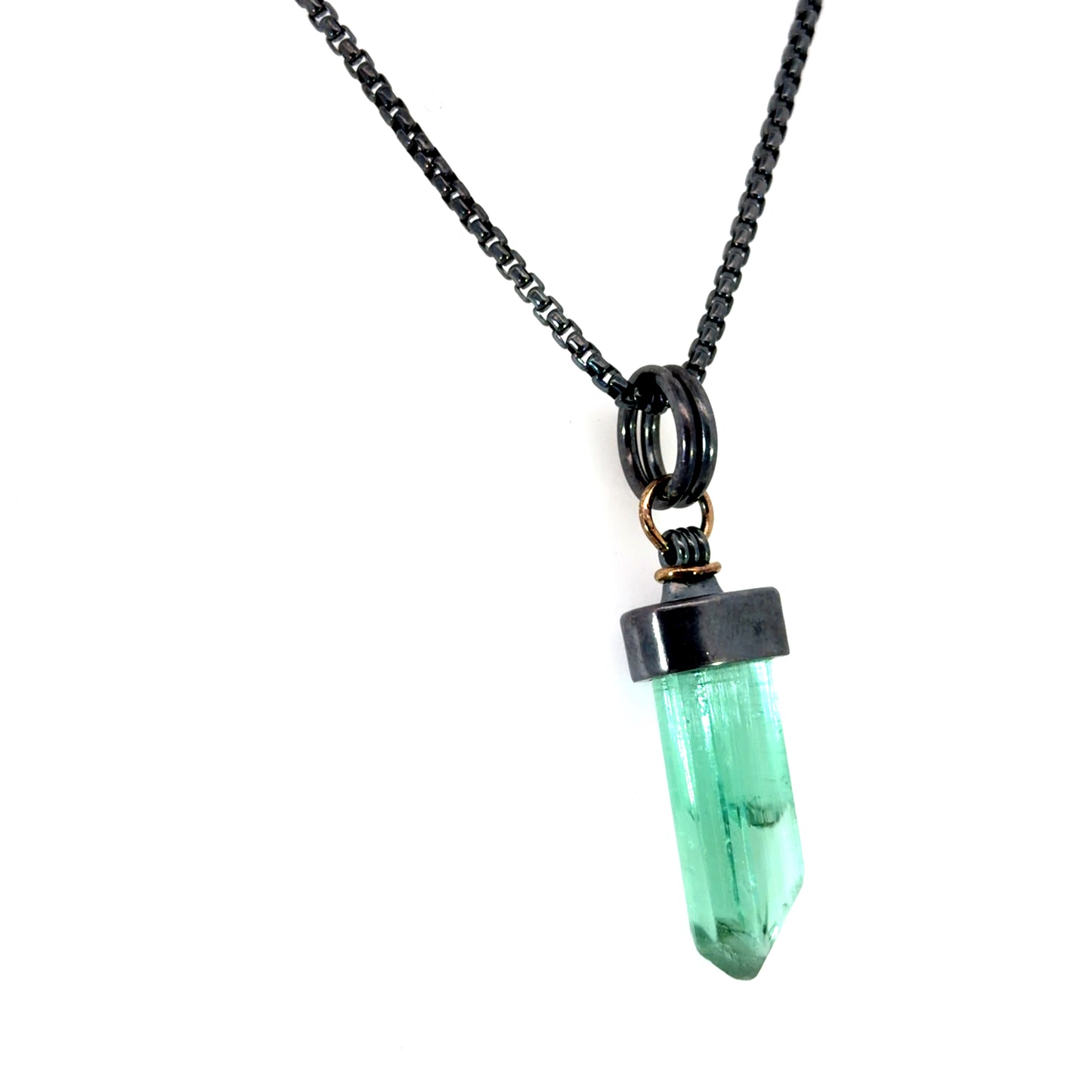 Green Tourmaline Crystal Pendant