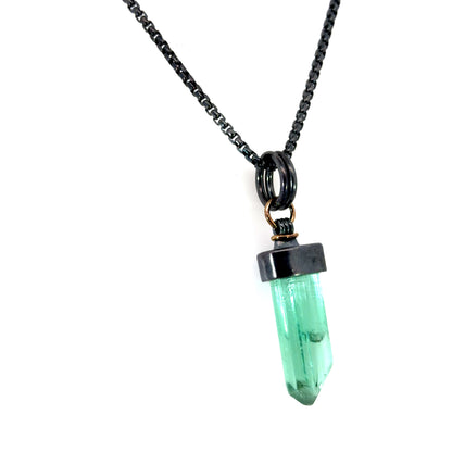 Green Tourmaline Crystal Pendant