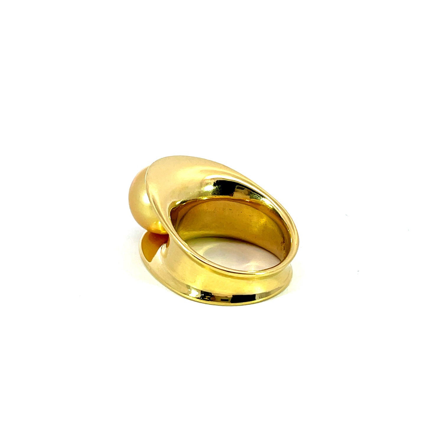 Kinetic Golden Pearl Ring with 18k Yellow Gold