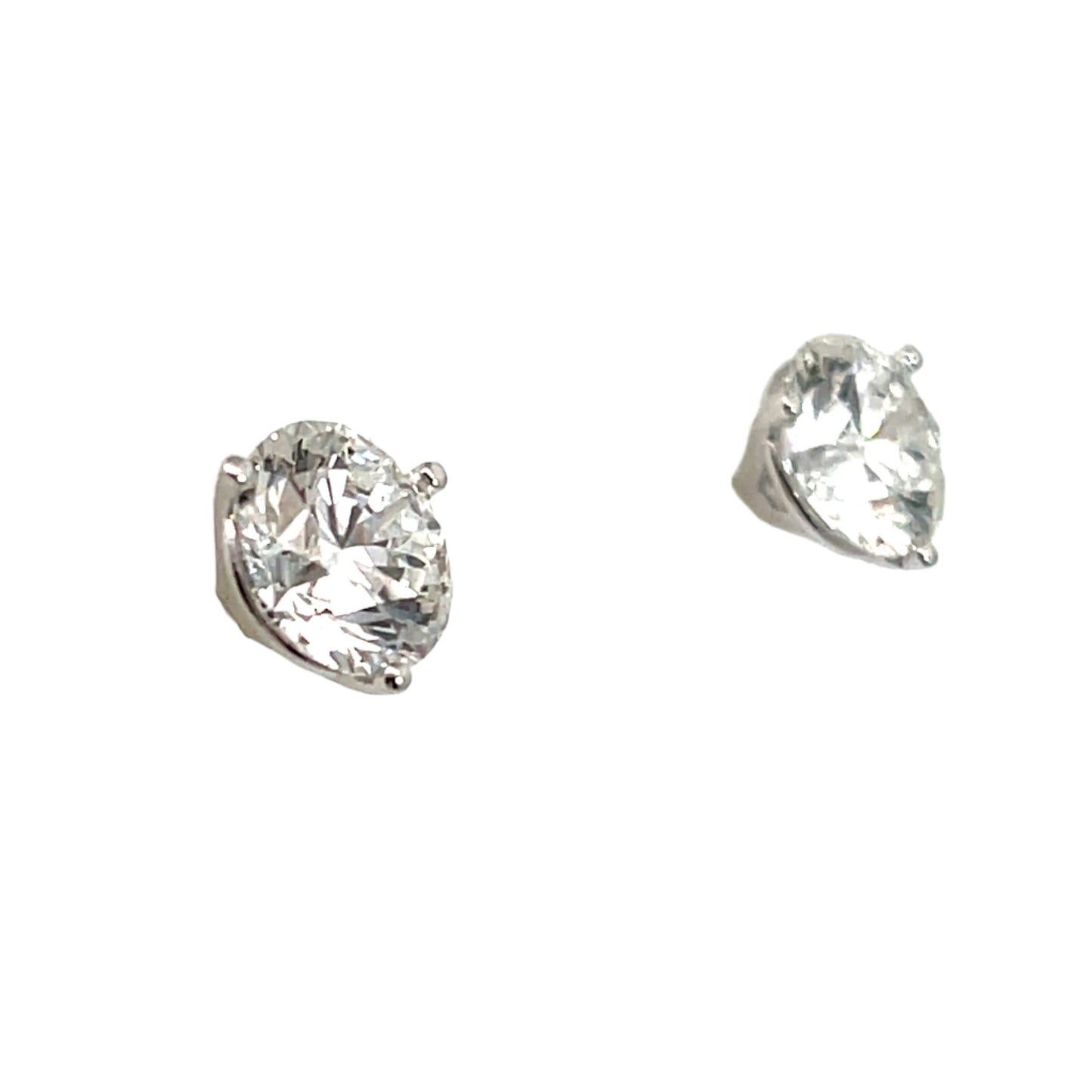 Lab Grown FVS Martini Head Diamond Studs with 18k White Gold