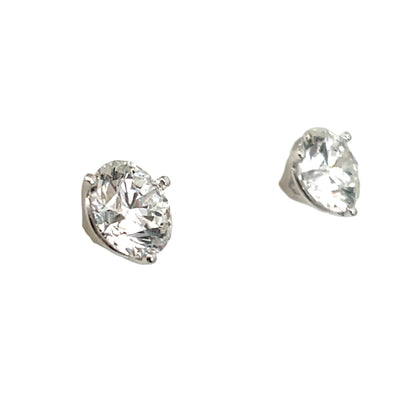 Lab Grown FVS Martini Head Diamond Studs with 18k White Gold