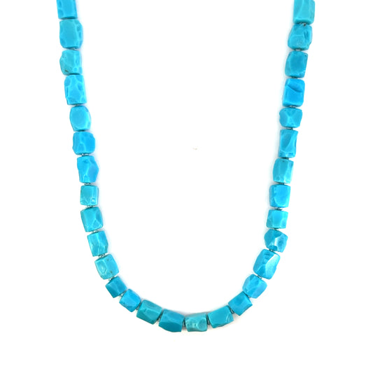 Modullyn Turquoise Nugget Strand with 18k White Gold Keys