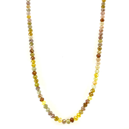 31.26ct. Multi Yellow Diamond Bead Necklace