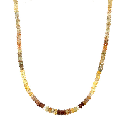 Multicolor Brown Zircon Necklace with a Yellow Gold Clasp
