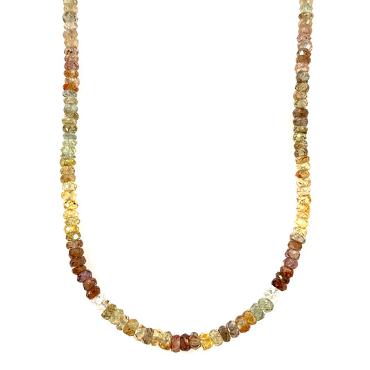 Multicolor Zircon Necklace with Yellow Gold Clasp
