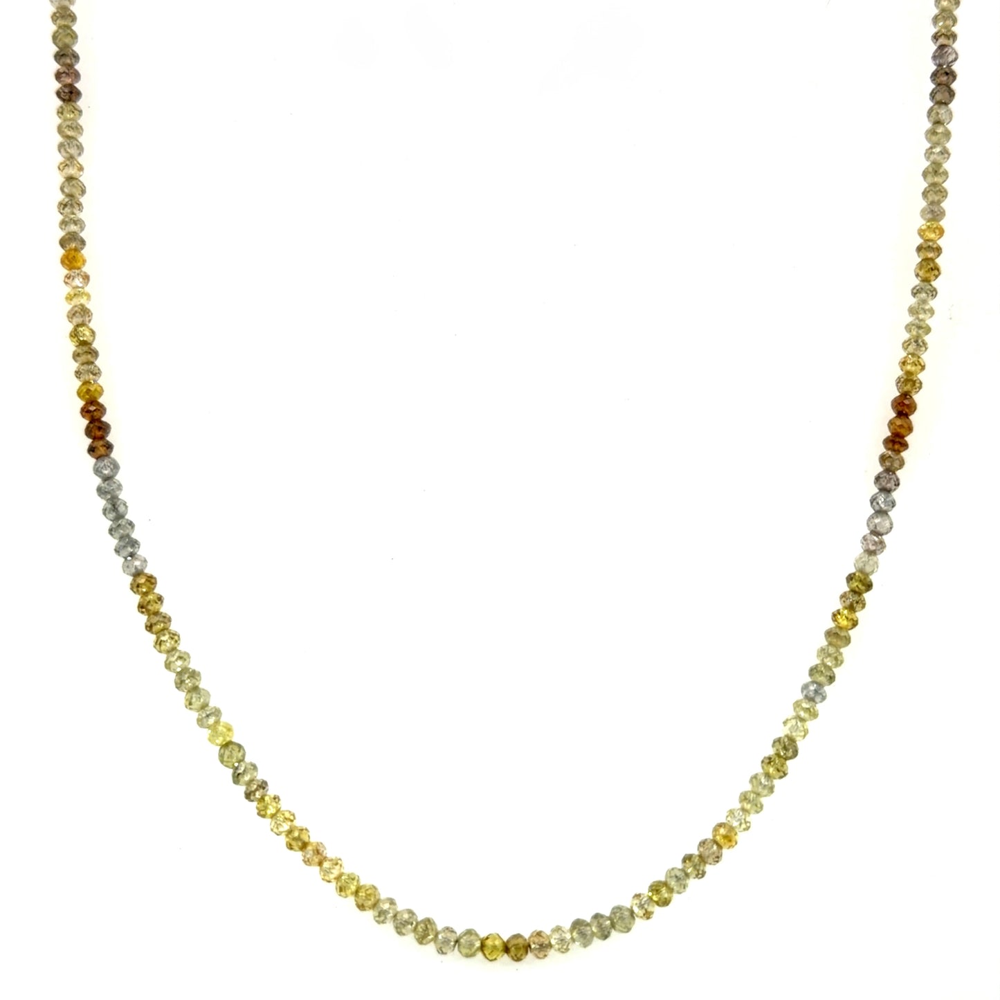 24.21ct Multicolored Yellow Diamond Necklace with Yellow Gold Clasp