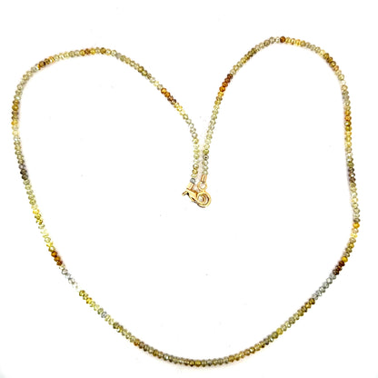 24.21ct Multicolored Yellow Diamond Necklace with Yellow Gold Clasp