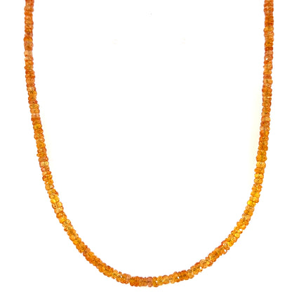 Orange Sapphire Necklace with Yellow Gold Clasp