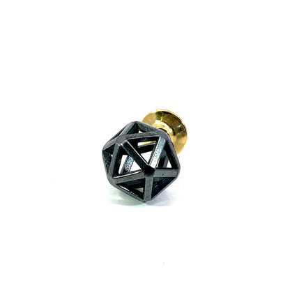 Oxidized Sterling Silver Isohedron Tie Tack