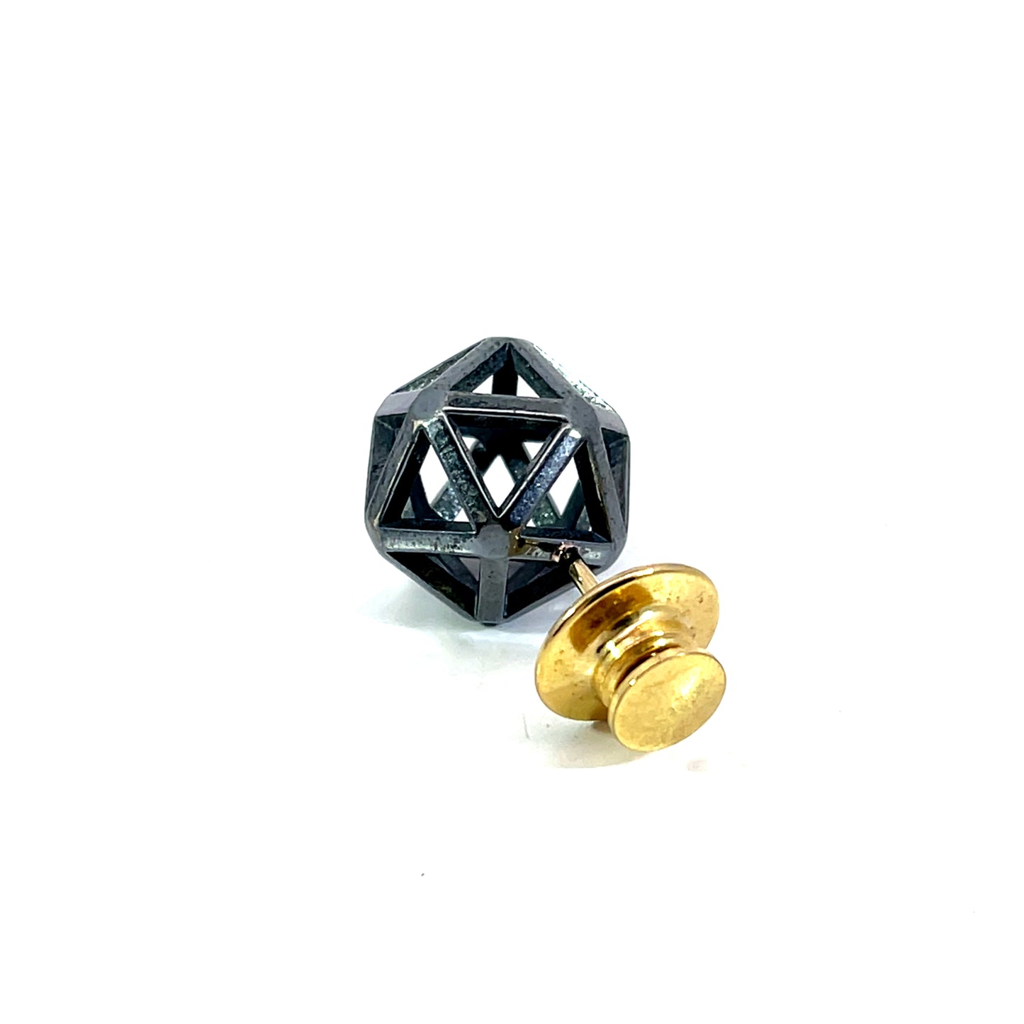 Oxidized Sterling Silver Isohedron Tie Tack