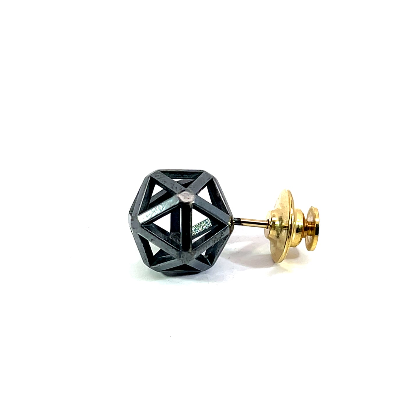 Oxidized Sterling Silver Isohedron Tie Tack