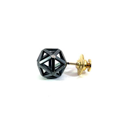 Oxidized Sterling Silver Isohedron Tie Tack