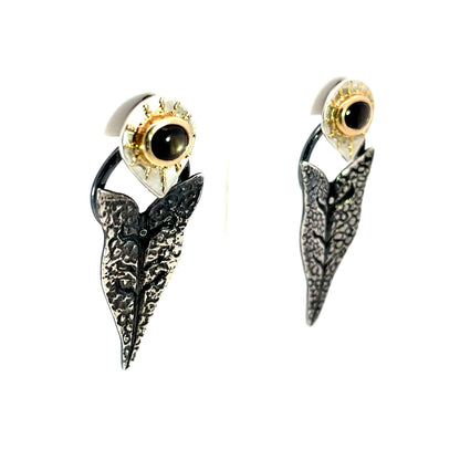 Oxidized Sterling Silver Leaf Earring Jackets