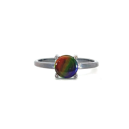 Oxidized Sterling Silver Rainbow Ammolite Doublet Ring