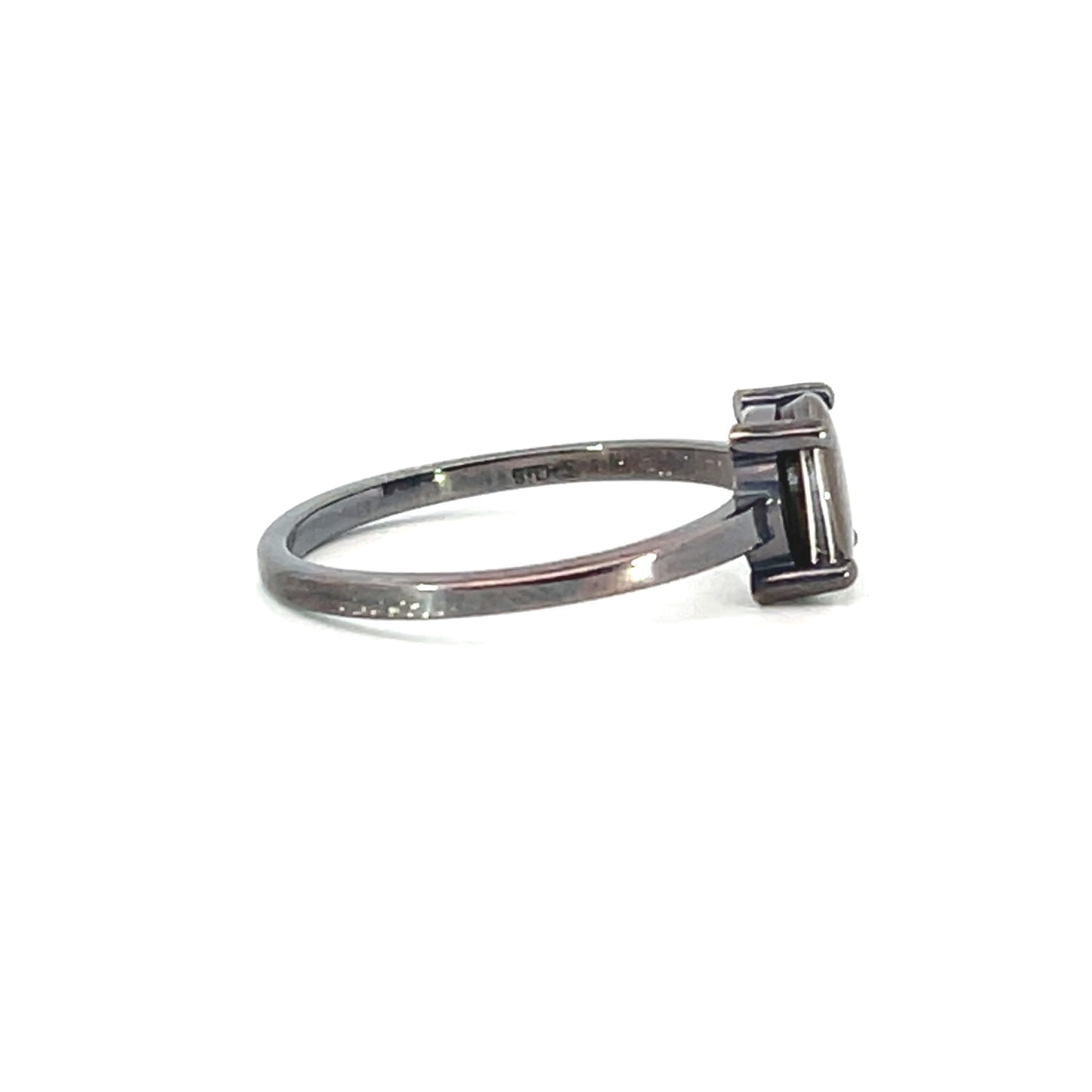 Oxidized Sterling Silver Rainbow Ammolite Doublet Ring