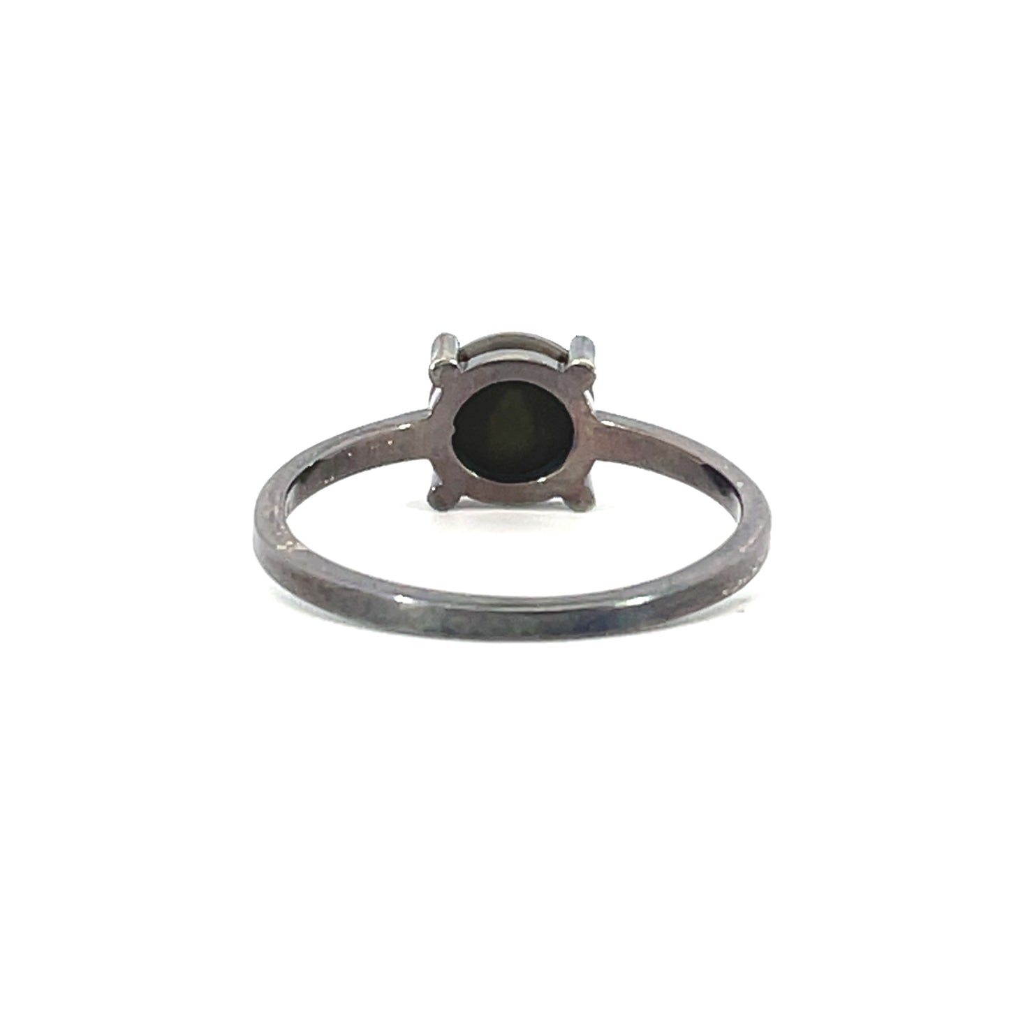 Oxidized Sterling Silver Rainbow Ammolite Doublet Ring