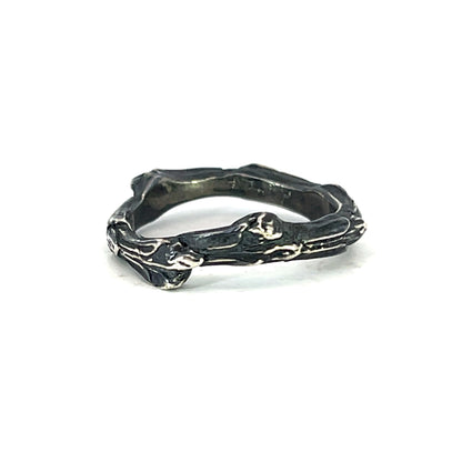 Oxidized Sterling Silver Twig Ring