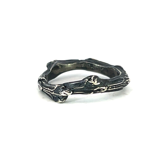 Oxidized Sterling Silver Twig Ring