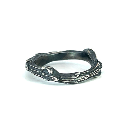 Oxidized Sterling Silver Twig Ring