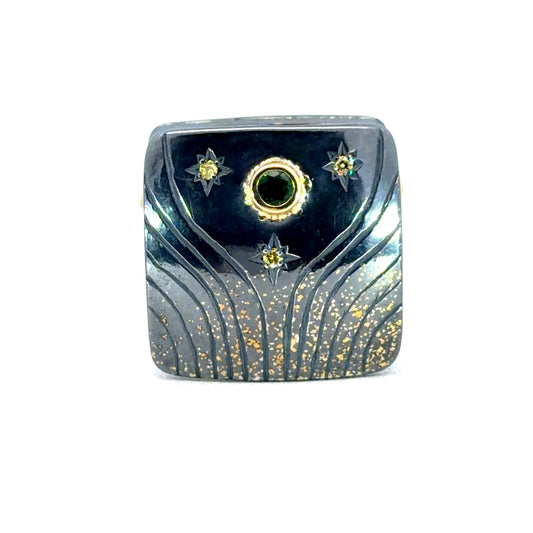 Oxidized Sterling Silver Funny Metal "Modullyn" Double-Sided Clasp