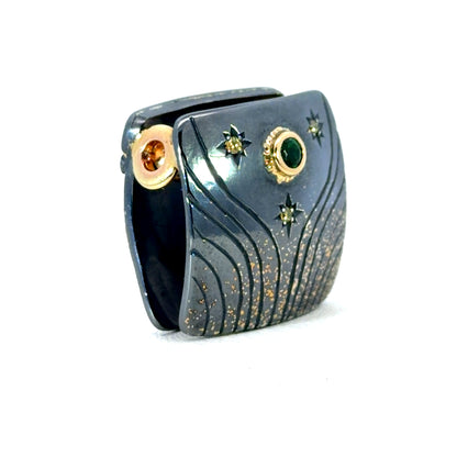 Oxidized Sterling Silver Funny Metal "Modullyn" Double-Sided Clasp