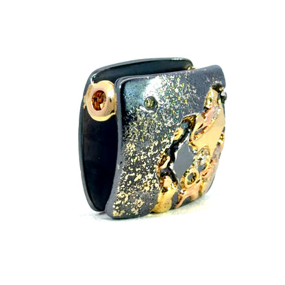 Oxidized Sterling Silver Funny Metal "Modullyn" Double-Sided Clasp