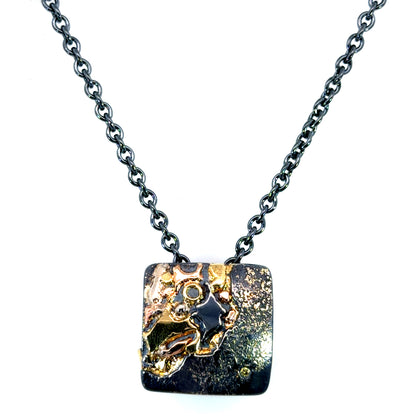 Oxidized Sterling Silver Funny Metal "Modullyn" Double-Sided Clasp