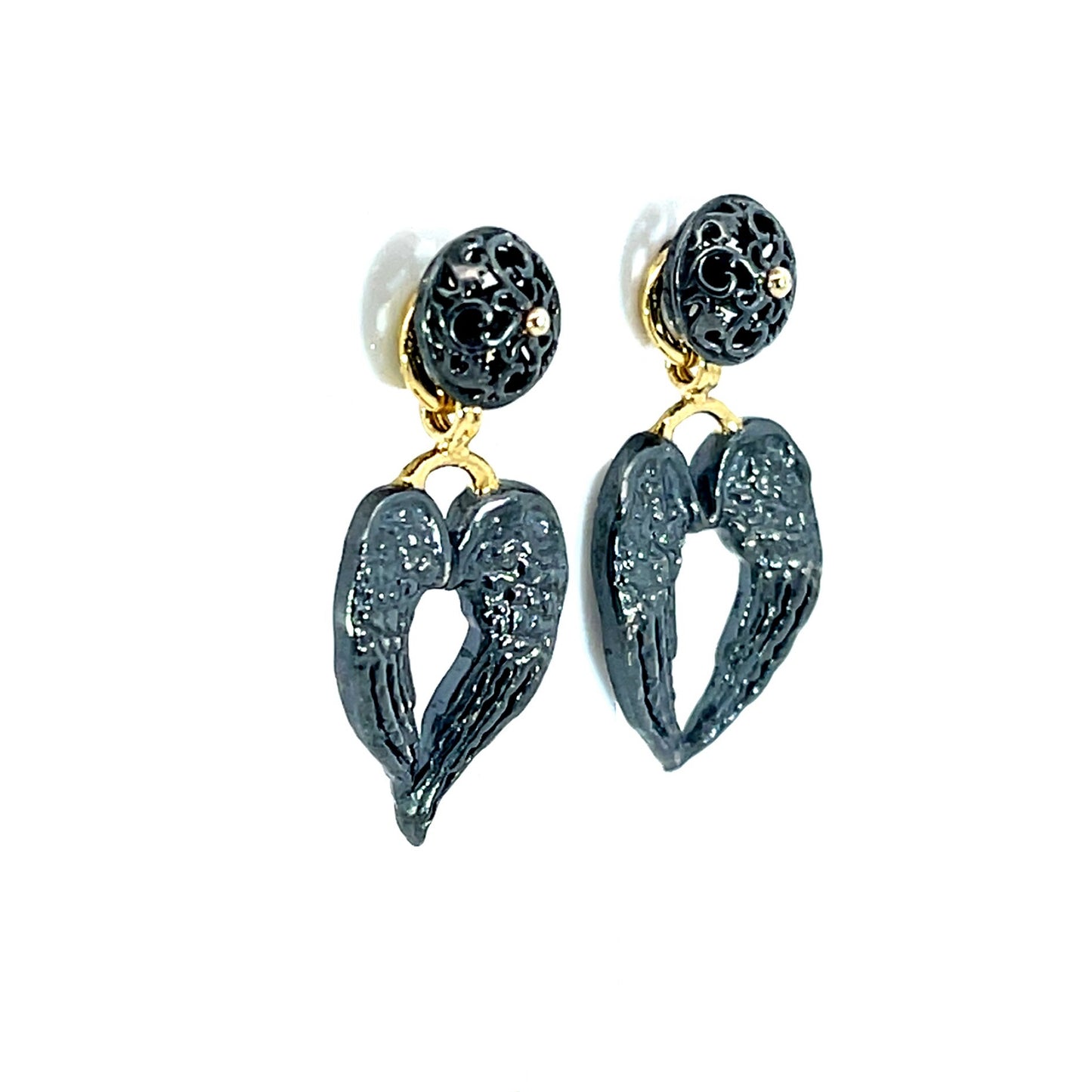 Oxidized Sterling Silver Angel Wing Jackets