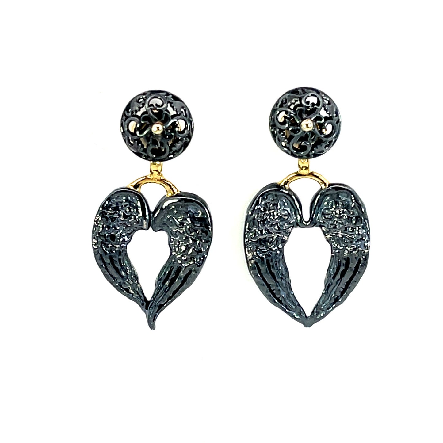 Oxidized Sterling Silver Angel Wing Jackets