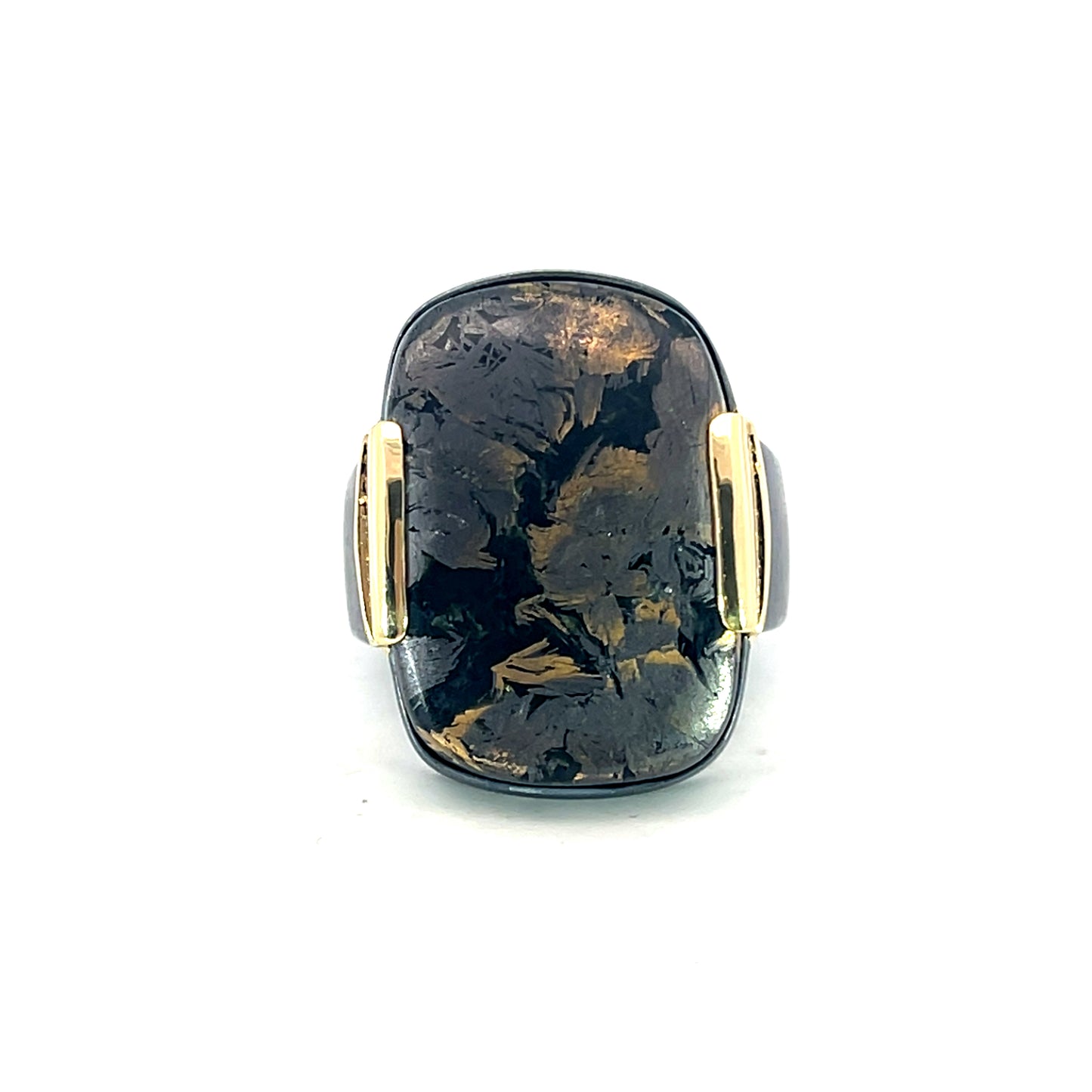Jade and Magnetite Men's Ring