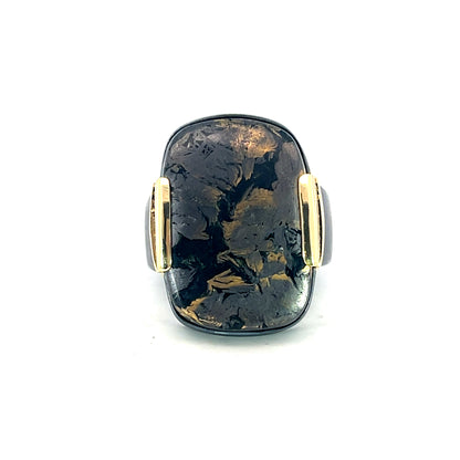 Jade and Magnetite Men's Ring
