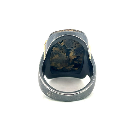 Jade and Magnetite Men's Ring