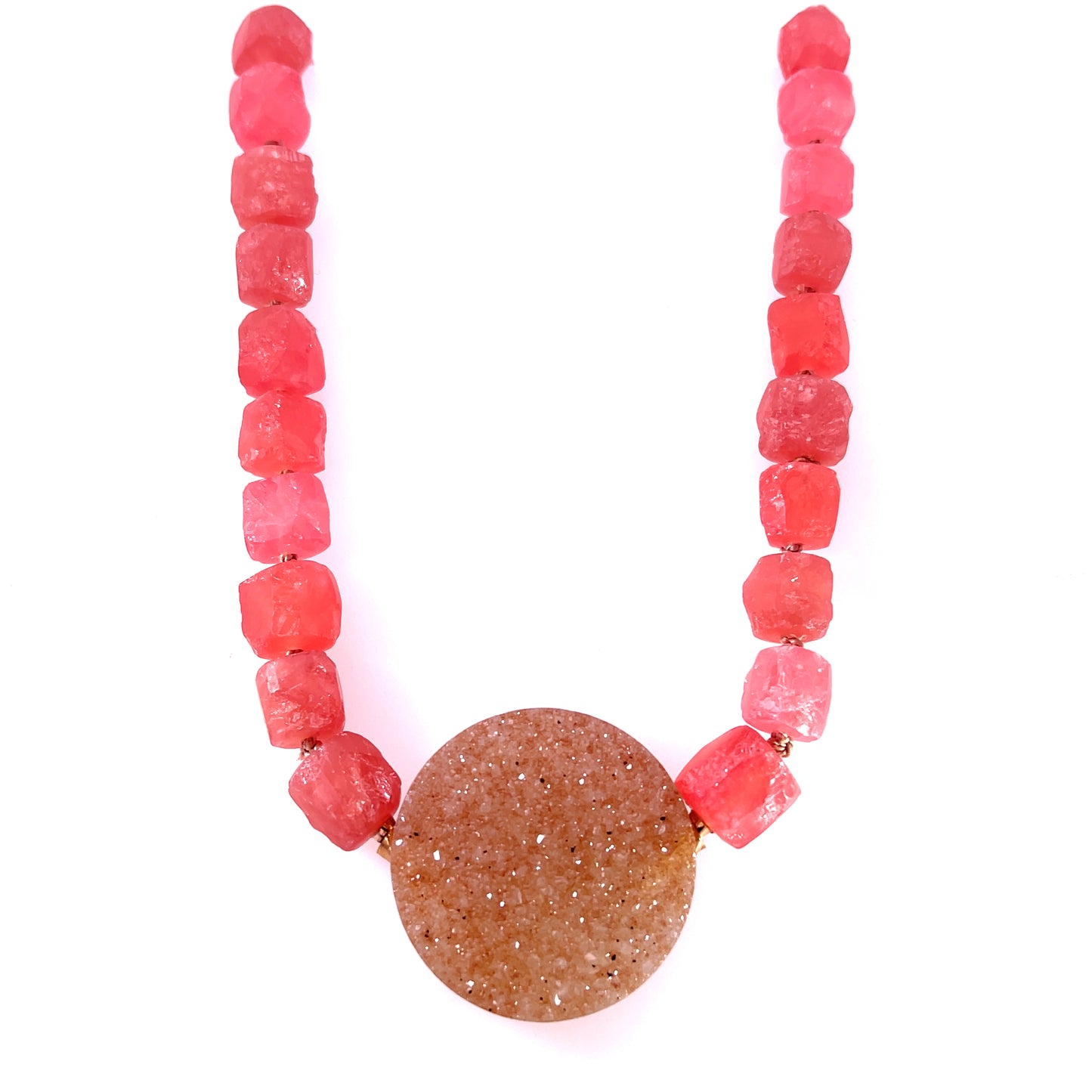 Pink Druzy Clasp with 18k Rose Gold