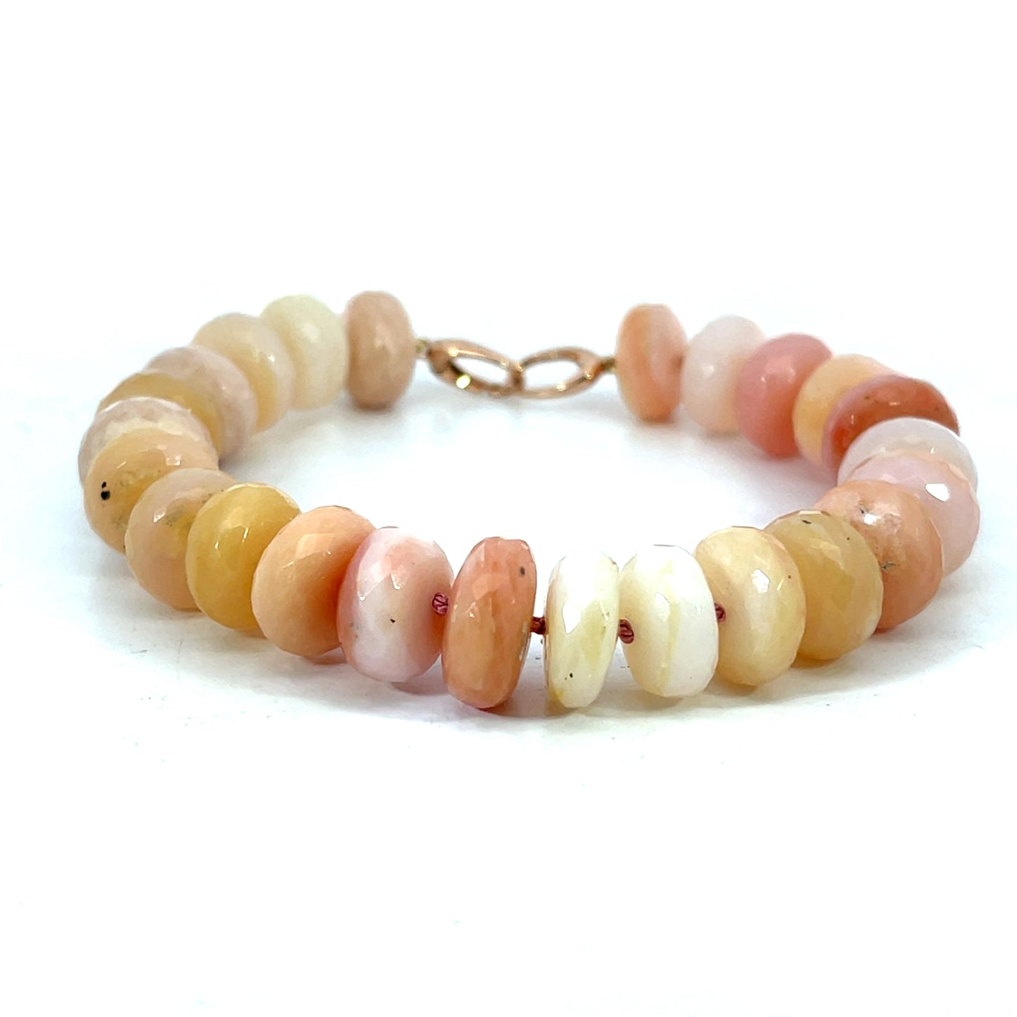 Pink and Beige Opal Bracelet
