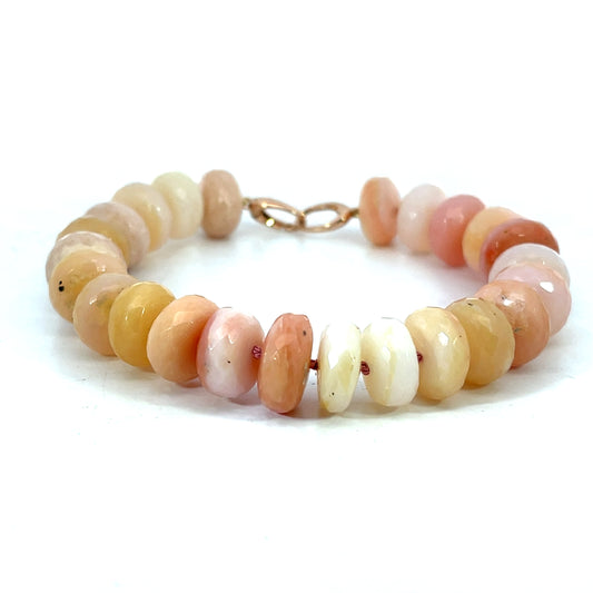 Pink and Beige Opal Bracelet