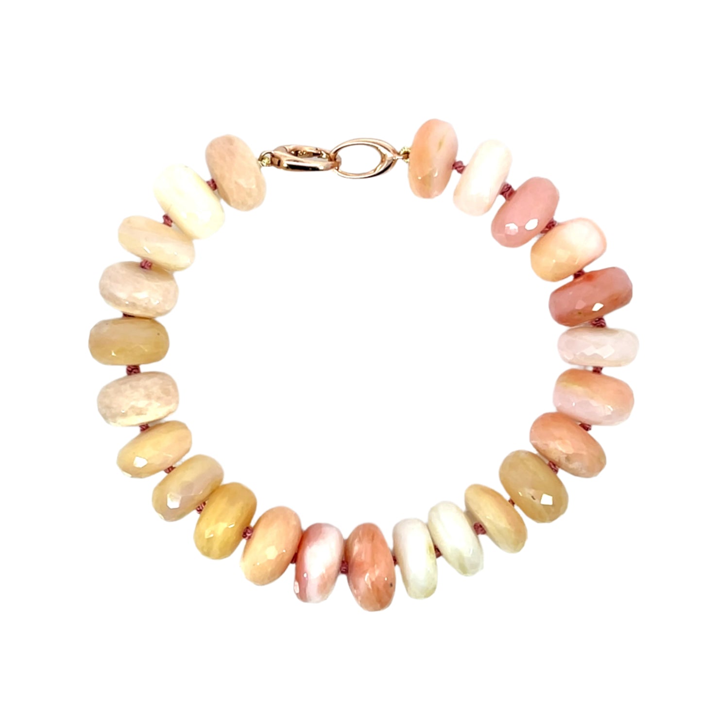 Pink and Beige Opal Bracelet