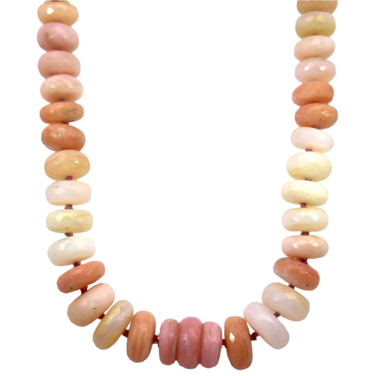Pink and Beige Opal Self Clasp Necklace
