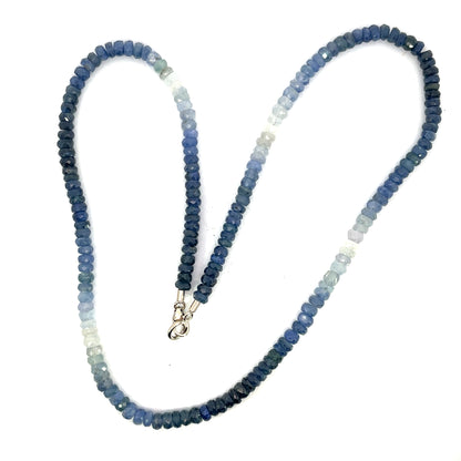 Sapphire Gradient Necklace with a White Gold Clasp