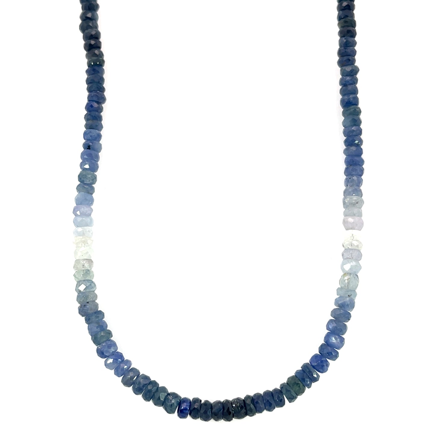Sapphire Gradient Necklace with a White Gold Clasp