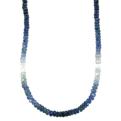 Sapphire Gradient Necklace with a White Gold Clasp