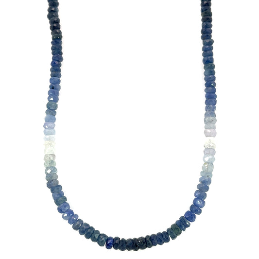 Sapphire Gradient Necklace with a White Gold Clasp
