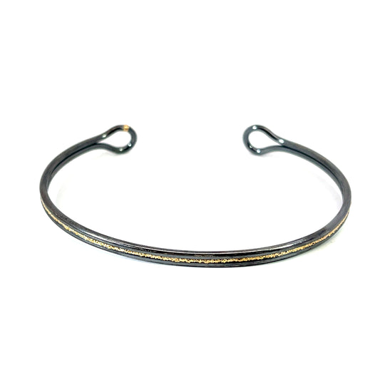 Oxidized Sterling Silver Slim Cuff Bracelet