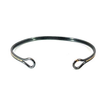 Oxidized Sterling Silver Slim Cuff Bracelet