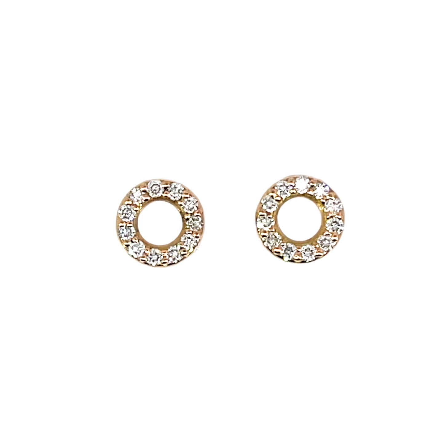 18k Rose Gold Sparkle Circles with Champagne Diamonds