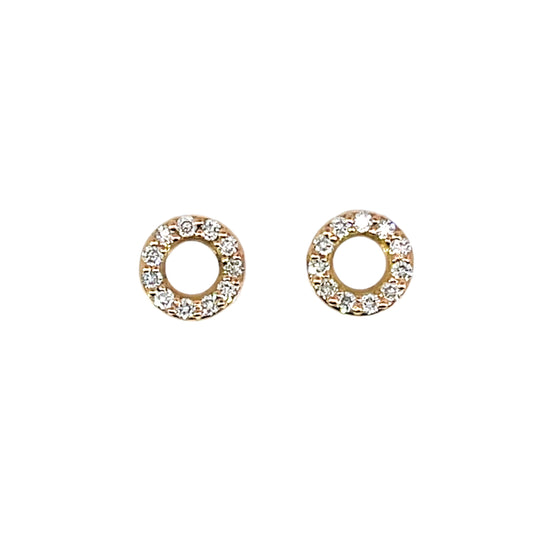 18k Rose Gold Sparkle Circles with Champagne Diamonds