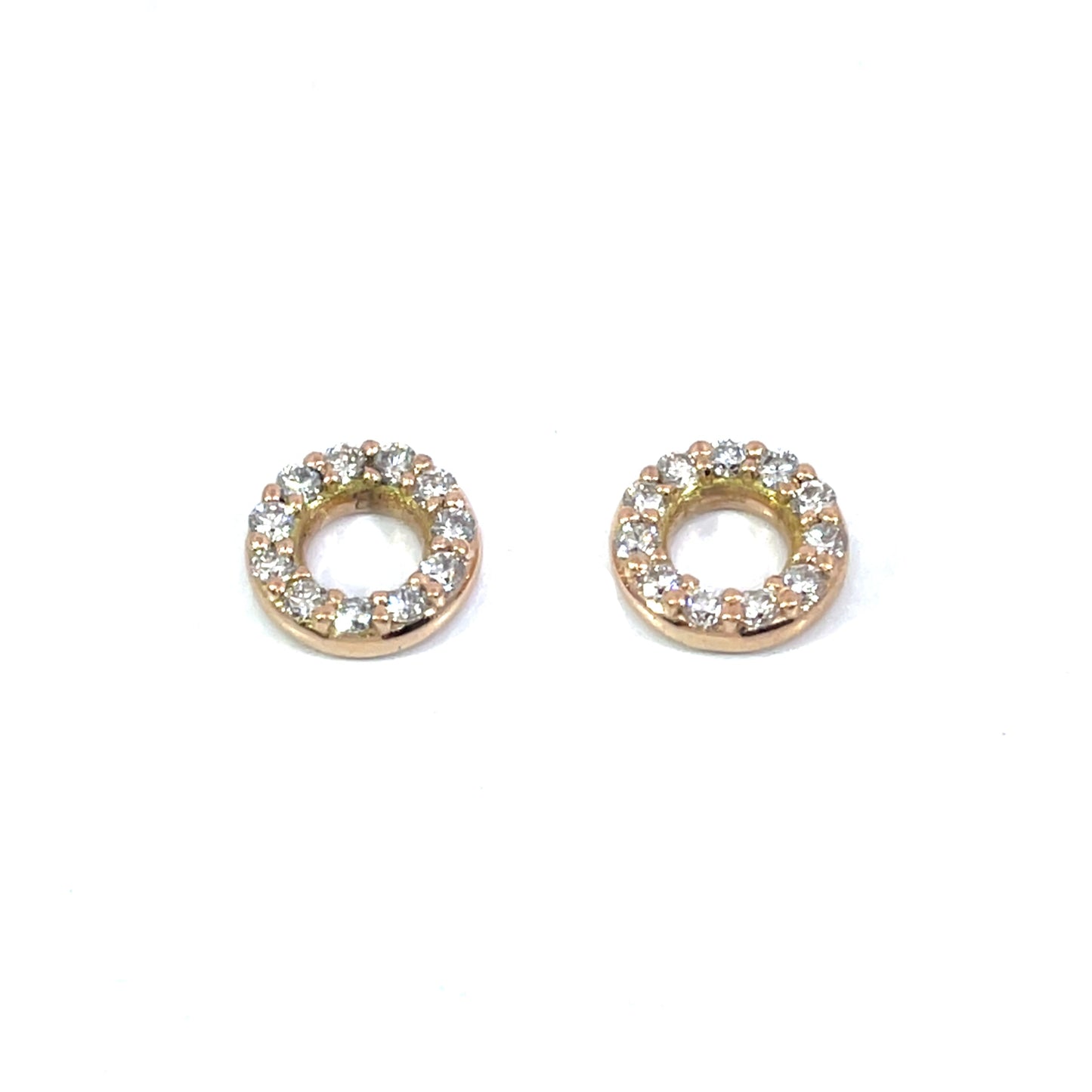 18k Rose Gold Sparkle Circles with Champagne Diamonds