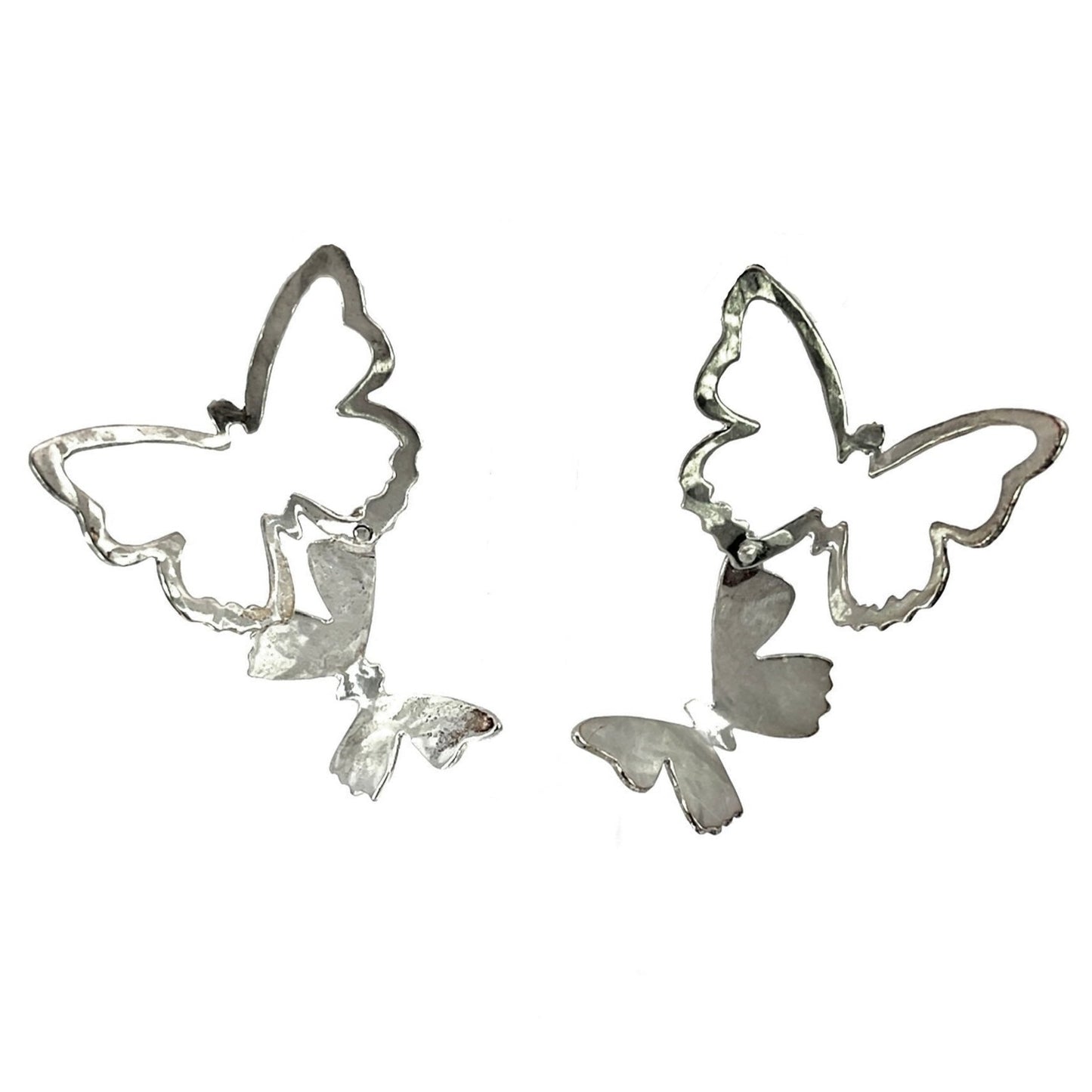 Sterling Silver Cut-Out Butterfly Earring Studs