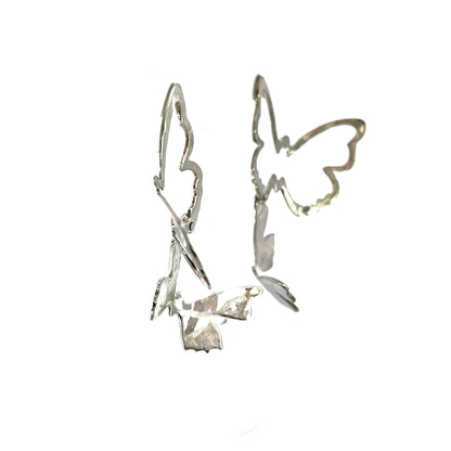 Sterling Silver Cut-Out Butterfly Earring Studs